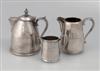 (RED STAR LINE.) Group of 3 silver service pieces by Elkington;